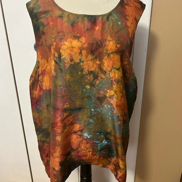 Elegant Multicolor Silk Tank/Wrap Dress - Picture 2 of 6